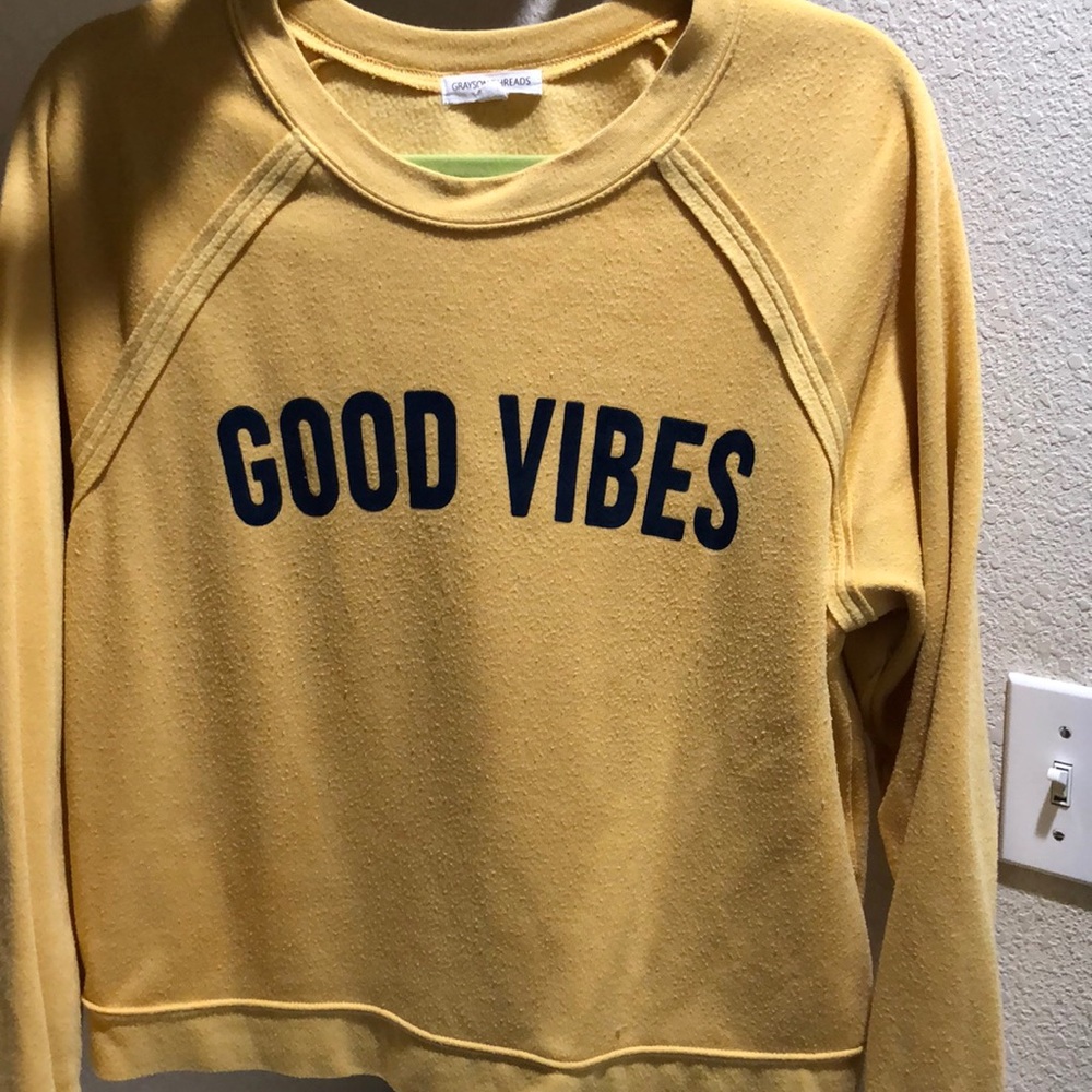 Yellow good vibes sweater